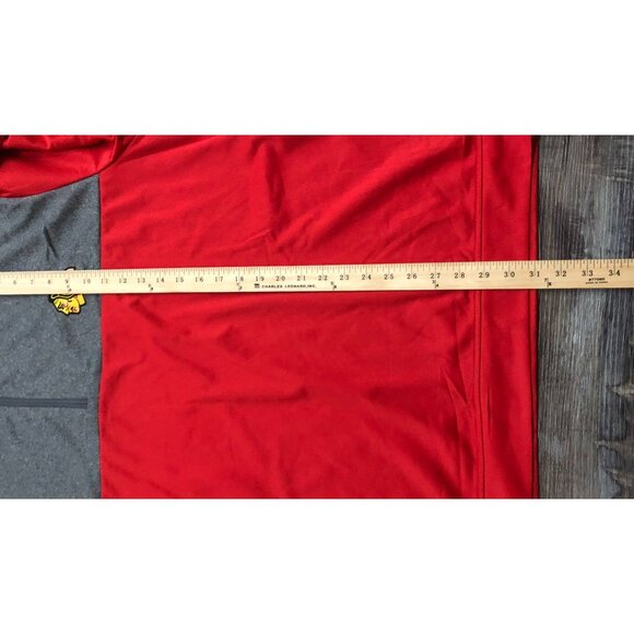 NHL Chicago Blackhawks Mens 2XL Gray & Red 1/4 Zip Long Sleeve Pullover - Picture 5 of 6